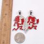 N/N one Pair of Neodesign Jewelry Rock RED Stainless Steel ICP Crazy Clown Heart Hatchet Man Women Pendant Necklace rolo Chain 4MM 30 INCH