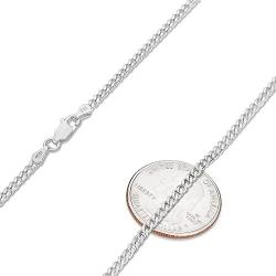 1mm-16mm Solid .925 Sterling Silver Flat Cuban Link Curb Chain Necklace or Bracelet
