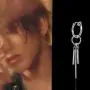 Mshion Bangtan Boys BTS JIMIN SUGA Silver Stud Clip Earrings for Women Men 1 Pair