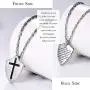 Put On The Full Armor of God Shield Necklace,Stainless Steel Cross Shield Necklace,Ephesians 6:10/Isaiah 54:17/Joshua 1:9b Jewelry for Men Women (with Gift Box)