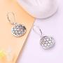 JO WISDOM 925 Sterling Silver Flower of Life Drop&Dangle Leverback Earrings