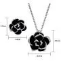 Yoursfs Flower Jewelry Set 18K Rose GP Sexy Flower Lacing with Rhinestones Clip Earrings&Necklace Ladies Jewelry Set