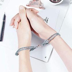 PIPIDREAM 2Pcs Valentines Day Couple Bracelet for Women Love Friendship Rope Braided Distance Bangle Magnetic Bracelets Paired Jewelry Lover Men Bracelet