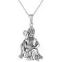 LeCalla Mens Sterling Silver Jewelry Antique Lord Hanuman Pendant Necklace for Young Boy