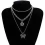 YERTTER Vintage Punk Multi layer Butterfly Flower Pendant Necklace Beaded Choker Boho Jewelry Chain for Women and Girls