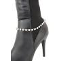 TFJ Women Western Jewelry Boot Bracelet Metal Chain Rhinestones String Shoe Charm Silver Color