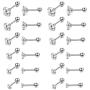 Hanpabum 12Pairs 16G Stainless Steel Cubic Zirconia Tragus Earrings for Women Girls Helix Stud Earring Body Piercing Jewelry Set
