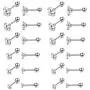 Hanpabum 12Pairs 16G Stainless Steel Cubic Zirconia Tragus Earrings for Women Girls Helix Stud Earring Body Piercing Jewelry Set