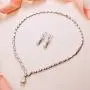 EVER FAITH Gorgeous White Cubic Zirconia Charming Water Drop Bridal Bride Necklace Earrings Set Silver-Tone EVER FAITH Gorgeous White Cubic Zirconia Charming Water Drop Bridal Bride Necklace Earrings Set Silver-Tone