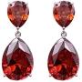 SELOVO Silver Tone Red Teardrop Cubic Zirconia Drop Earrings