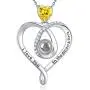 Sterling Silver I Love You Necklace 100 Languages Emerald Ruby Peridot Blue Sapphire Citrine Blue Opal Necklace for Her Birthday Gifts Sterling Silver I Love You Necklace 100 Languages Emerald Ruby Peridot Blue Sapphire Citrine Blue Opal Necklace for Her Birthday Gifts