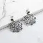 Paz Creations .925 Sterling Silver Rose Pinwheel Dangle Earrings, Made in Israel Paz Creations .925 Sterling Silver Rose Pinwheel Dangle Earrings, Made in Israel