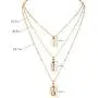 Vagalbox Layered Necklace with Shell, Y Pendant Long Chain Necklace,14k Gold Plated Necklaces for Women Girls