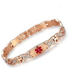 Tarring Shiny Star Identification Bracelets for Women Medical Alert Bracelet with Free Engraving