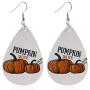 Fall Faux Leather Teardrop Earrings Plaid Pumpkin Sunflower Maple Leaves Acorn Autumn Jewelry Turkey Printed Leather Earrings Thanksgiving Accessory for Women Girl