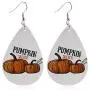 Fall Faux Leather Teardrop Earrings Plaid Pumpkin Sunflower Maple Leaves Acorn Autumn Jewelry Turkey Printed Leather Earrings Thanksgiving Accessory for Women Girl