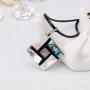 FM FM42 Womens Shell Rhombus Square Rectangle Teardrop Oval Shape Charm Drop Hook Earrings Pendant Necklace Jewelry Set