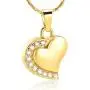 constantlife Cremation Jewelry for Ashes Crystal Edge Heart Stainless Steel Pendant Urn Necklace Funeral Keepsake