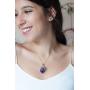 KISSPAT Unpolished Raw Amethyst Stone Pendant Necklace with 26 Long Chain