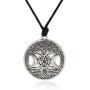 MIXIA Celttic Knot Triple Moon Pentagram Pentacle Star Wicca Pendant Necklace Round Pagan Jewelry
