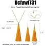 Dcfywl731 Long Tassel Necklace Earrings Set for Women Long Dainty Tassel Dangle Earrings Bohemian Jewelry Set for Girl Dcfywl731 Long Tassel Necklace Earrings Set for Women Long Dainty Tassel Dangle Earrings Bohemian Jewelry Set for Girl