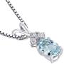 14 Karat White Gold Oval Shape 0.75 Carats Aquamarine Diamond Pendant