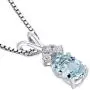 14 Karat White Gold Oval Shape 0.75 Carats Aquamarine Diamond Pendant 14 Karat White Gold Oval Shape 0.75 Carats Aquamarine Diamond Pendant