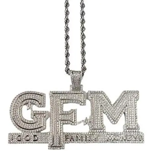 Shop-iGold Custom Men Women 925 Italy White Gold Finish Iced Silver Charm Ice Out Pendant Stainless Steel Real 3 mm Rope Chain, Mans Jewelry, Iced Pendant, Rope Necklace 16''- 24''
