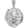 Elegant Leo Zodiac Sign King Lion Head Necklace Pendant (Large)