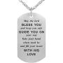 Religious Stainless Steel Lords Prayer Christian God Pendant Necklace Dog Tag Jewelry Keychain