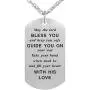 Religious Stainless Steel Lords Prayer Christian God Pendant Necklace Dog Tag Jewelry Keychain