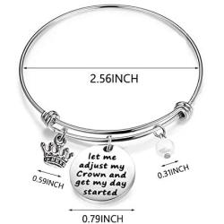 WUSUANED Inspirational Bracelet Gift Let Me Adjust My Crown and Get My Day Started