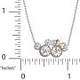 Disney Mickey and Minnie Mouse Silver and Pink Plated Two Tone Crystal Necklace, Official License