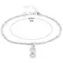 Vanbelle Sterling Silver Jewelry Beaded Multi Layer Chain Bracelet & Hanging Infinity Charm with Cubic Ziconia Stones and Rhodium Plated for Women and Girls