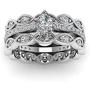 wedding ring set Two Rings His Hers Couples Matching Rings Womens 3pc White Gold Filled CZ Wedding Engagement Ring Bridal Sets Mens Titanium Wedding Band