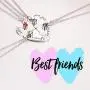 Best Friend Forever and Ever Rhinestone BFF Necklace Heart Shape Pendant Friendship Puzzle Stitching Necklace Best Friend Forever and Ever Rhinestone BFF Necklace Heart Shape Pendant Friendship Puzzle Stitching Necklace