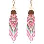 Leverback Dangle Earrings Bohemian Long Tassel Boho Women Girls Drop Handmade Beaded Statement