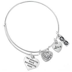 Best Friends Bracelets- Not Sisters by Blood But Sisters by Heart Bracelet- Friend Jewelry for Friends