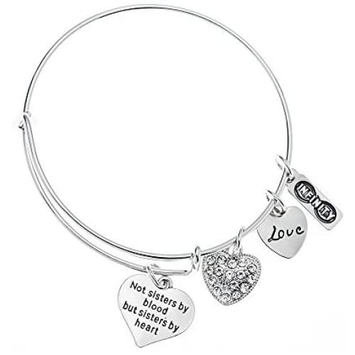 Best Friends Bracelets- Not Sisters by Blood But Sisters by Heart Bracelet- Friend Jewelry for Friends