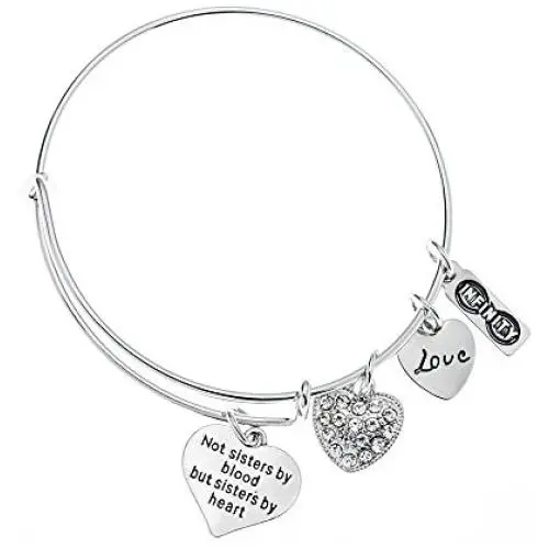 Best Friends Bracelets- Not Sisters by Blood But Sisters by Heart Bracelet- Friend Jewelry for Friends