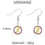 WSNANG Superhero Round Flash Lightning Earrings Dc Comics The Flash Superhero Jewelry Flash Fans Gift for Her