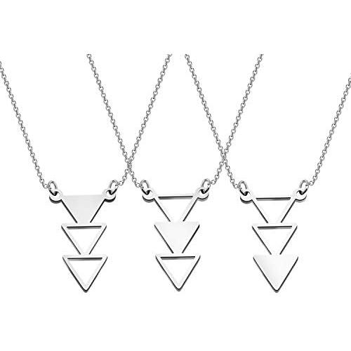 AKTAP Friendship Gift Best Friend Necklace for 3 Long Distance Gifts for Family Sister BFF Tribe Triangle Necklace