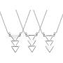 AKTAP Friendship Gift Best Friend Necklace for 3 Long Distance Gifts for Family Sister BFF Tribe Triangle Necklace