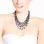 Cultured Freshwater Pearl & Fashion Crystal Silk Layered Multi Strand Necklace
