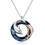ONEFINITY Dolphin Necklaces Sterling Silver Crystal Dolphin Pendant Ocean Jewelry Necklace for Women