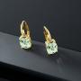 Gem Stone King 4.20 Ct Oval Green Prasiolite 18K Yellow Gold Plated Silver Earrings