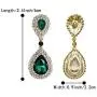 BriLove Womens Fashion Wedding Bridal Crystal Teardrop Infinity Dangle Earrings