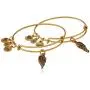 Alex and Ani ''Path of Symbols'' Wings Set of 2 Expandable Wire Bangle Charm Bracelet
