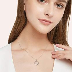EVER FAITH 925 Sterling Silver Circle Cross Pendant Necklace Birthday Daily Jewelry for Women, Girl