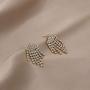 Rhinestone Chandelier Tassel Dangle Earrings Dainty Short Fringe Chain Earrings